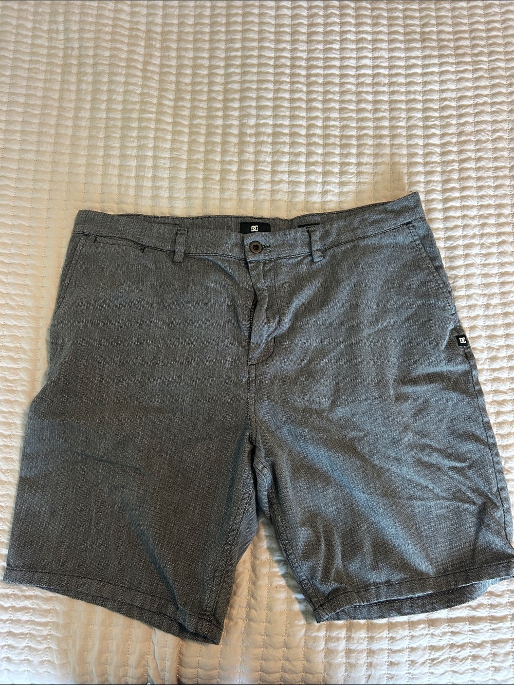 DC Men's Gray Flat Front Casual Shorts